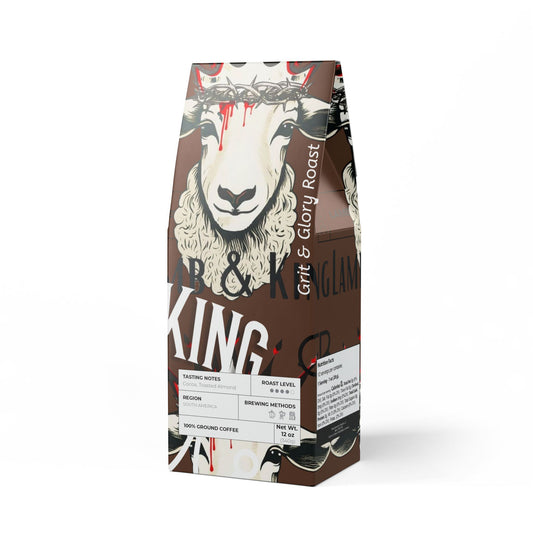 Grit & Glory Roast by Culture Belly – a fearless blend of cocoa and toasted almond notes, sourced from South America. Crafted for those who embrace faith and perseverance with every sip. 100% ground coffee, ethically sourced.