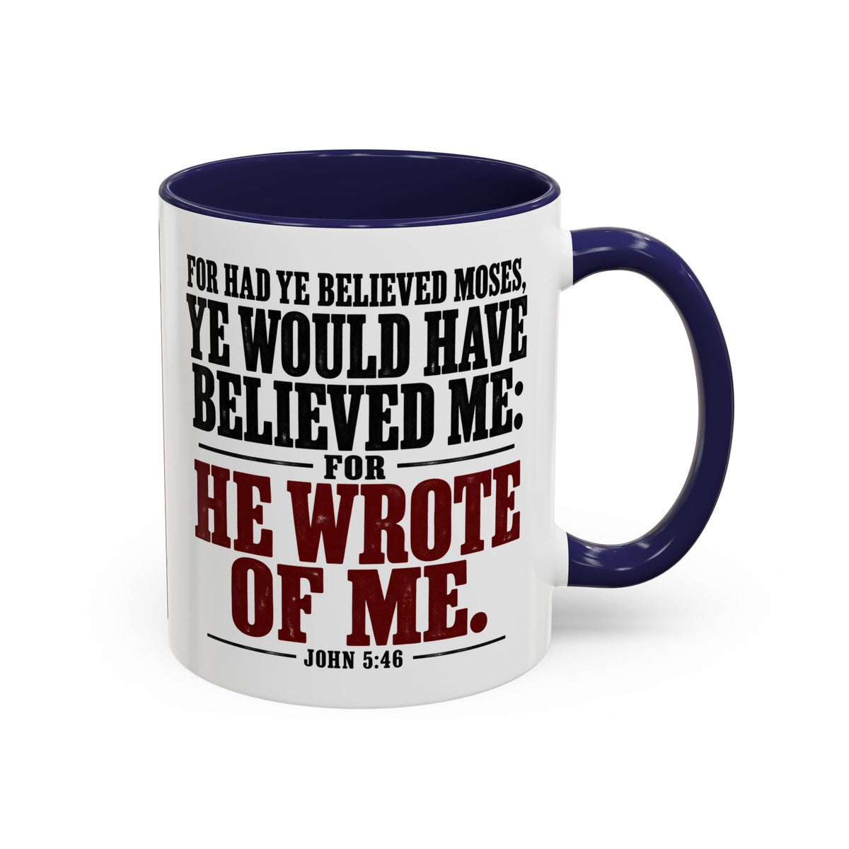 He Wrote of Me – John 5:46 Accent Coffee Mug