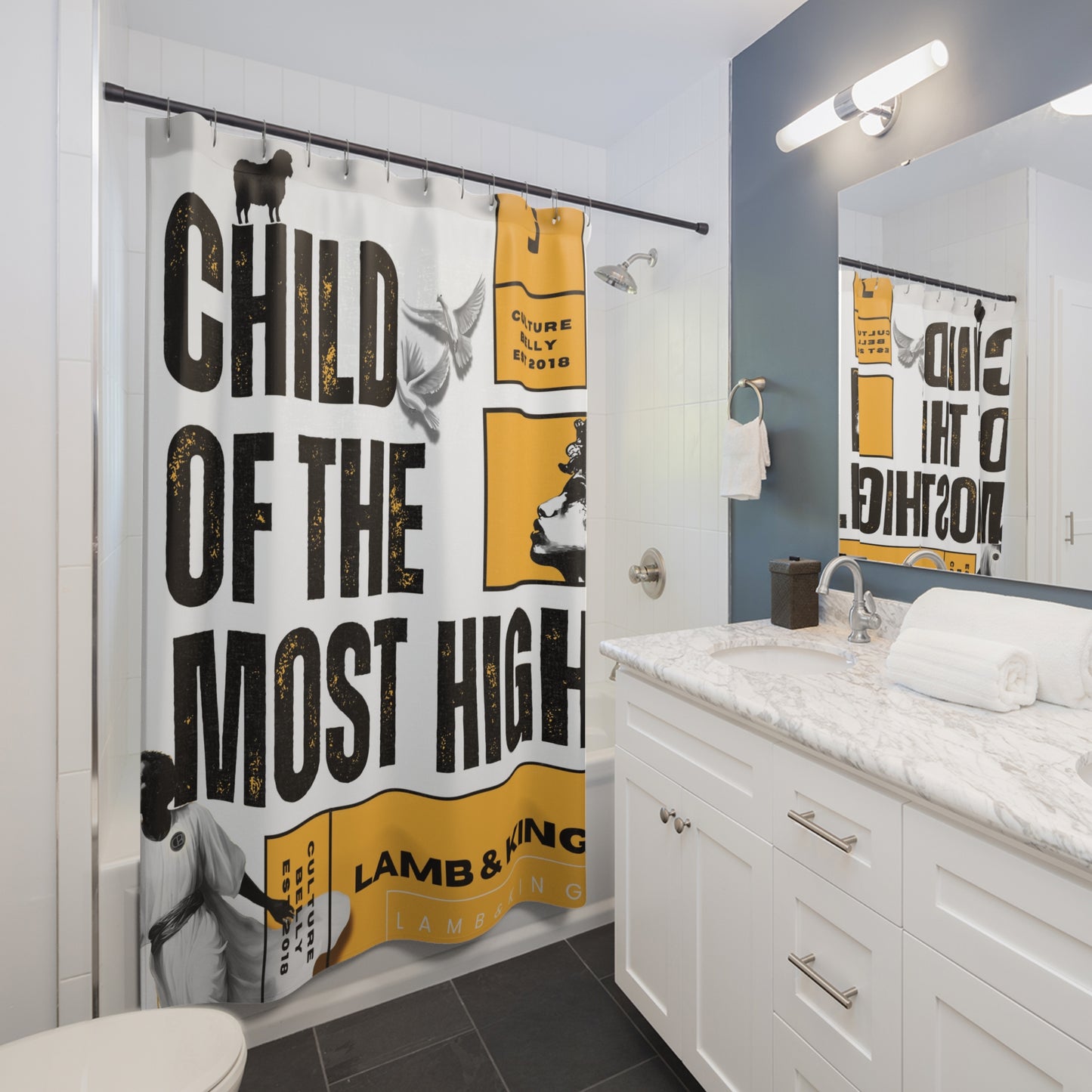 Child of the Most High Shower Curtain – Faith-Inspired Bathroom Decor | Culture Belly