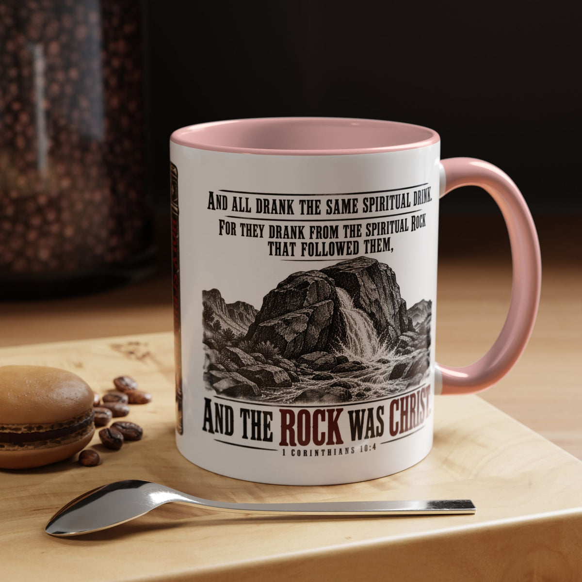 The Rock Was Christ – 1 Corinthians 10:4 Accent Coffee Mug