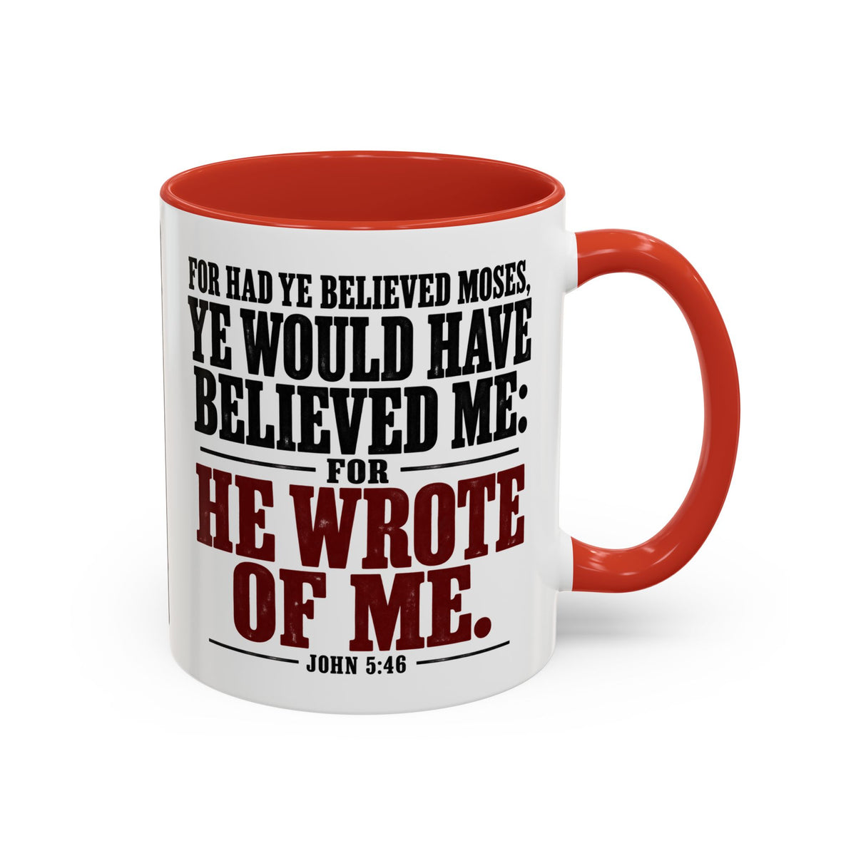 He Wrote of Me – John 5:46 Accent Coffee Mug