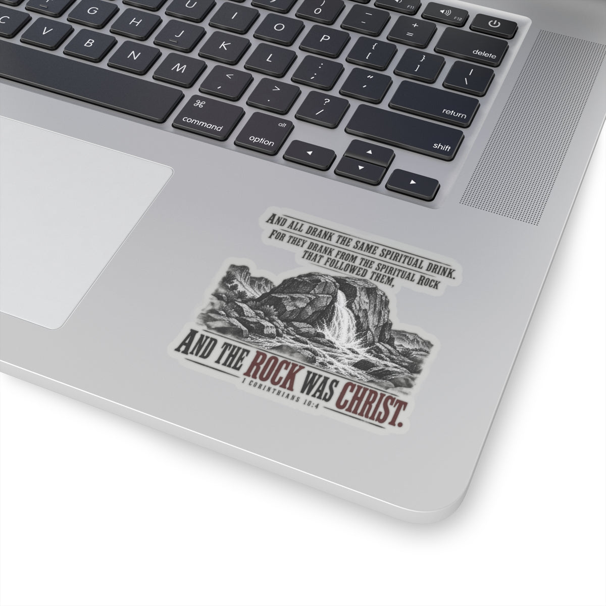 The Rock Was Christ – 1 Corinthians 10:4 Vinyl Sticker