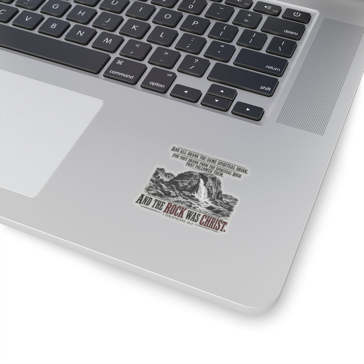 The Rock Was Christ – 1 Corinthians 10:4 Vinyl Sticker