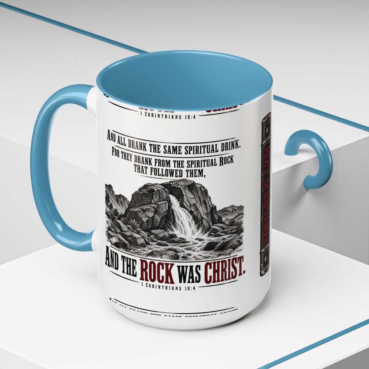 The Rock Was Christ – 1 Corinthians 10:4 Accent Coffee Mug