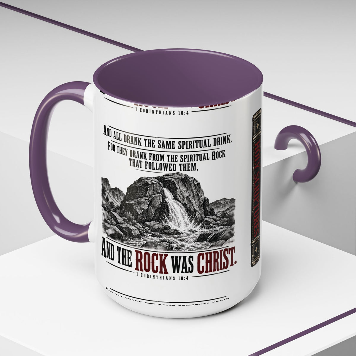 The Rock Was Christ – 1 Corinthians 10:4 Accent Coffee Mug