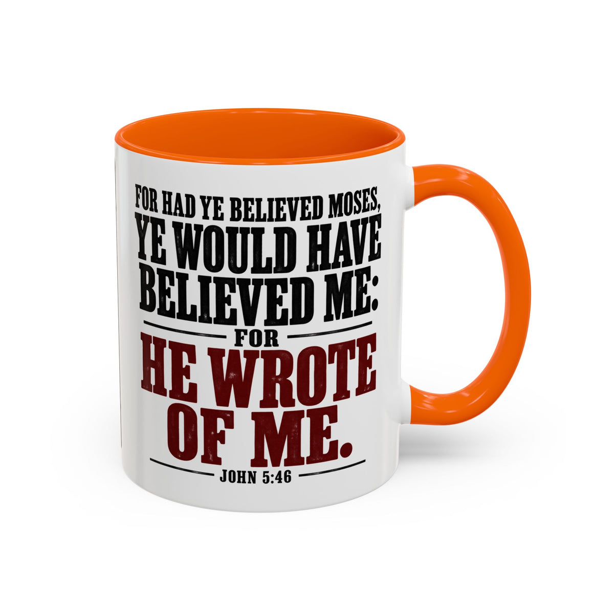He Wrote of Me – John 5:46 Accent Coffee Mug