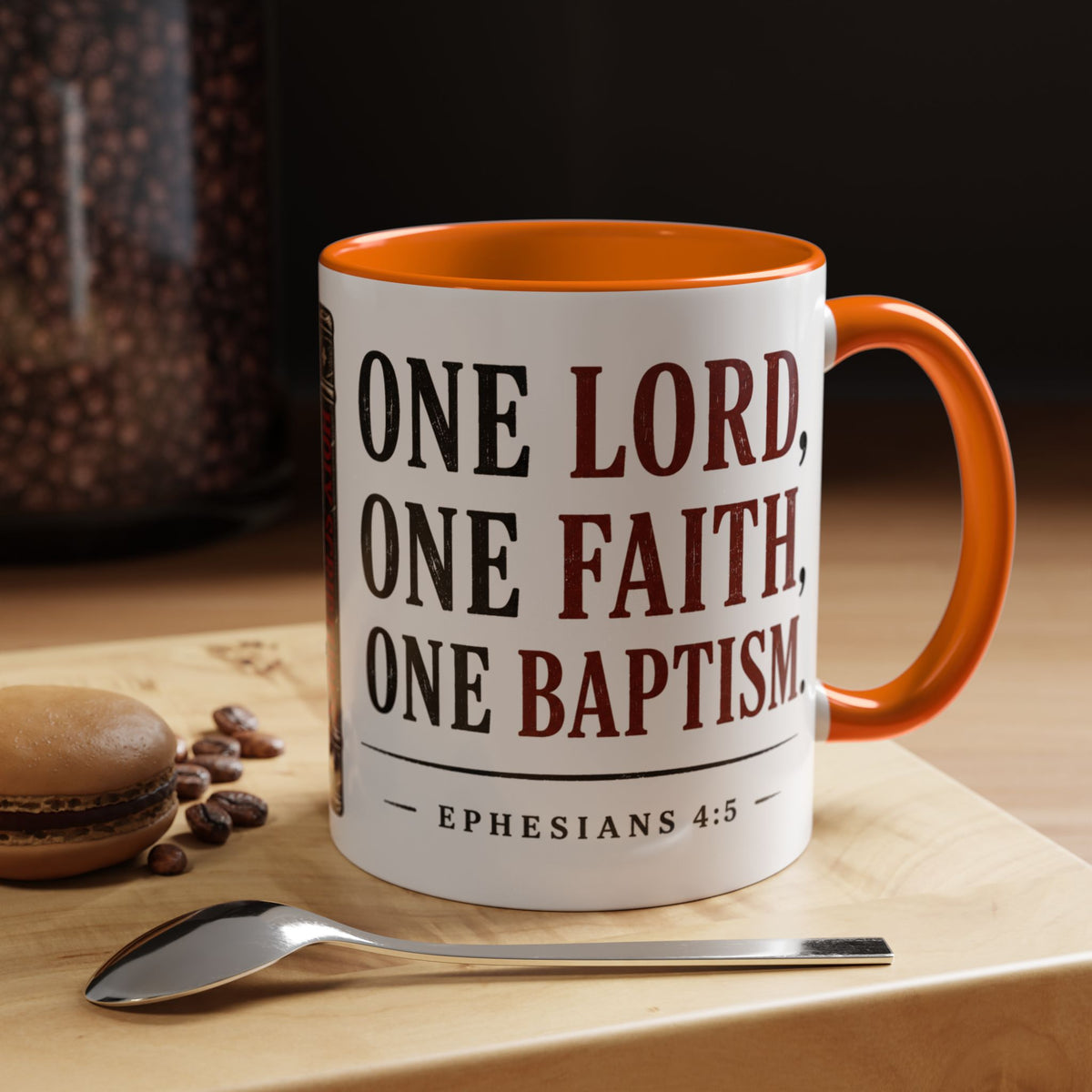 One Lord, One Faith, One Baptism – Ephesians 4:5 Accent Coffee Mug
