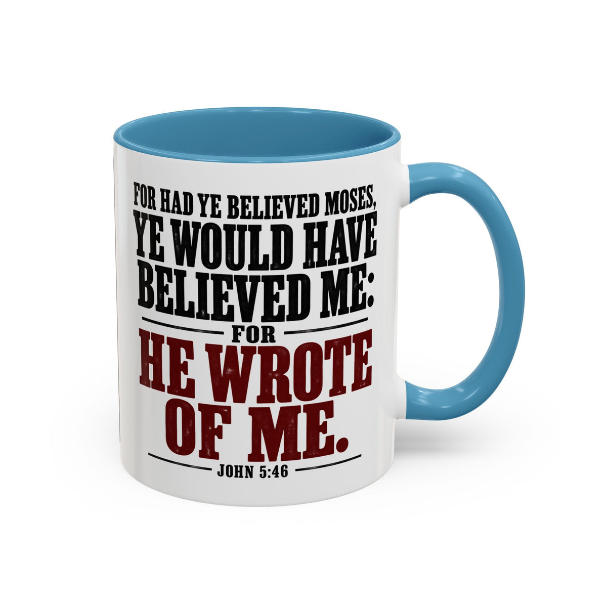 He Wrote of Me – John 5:46 Accent Coffee Mug