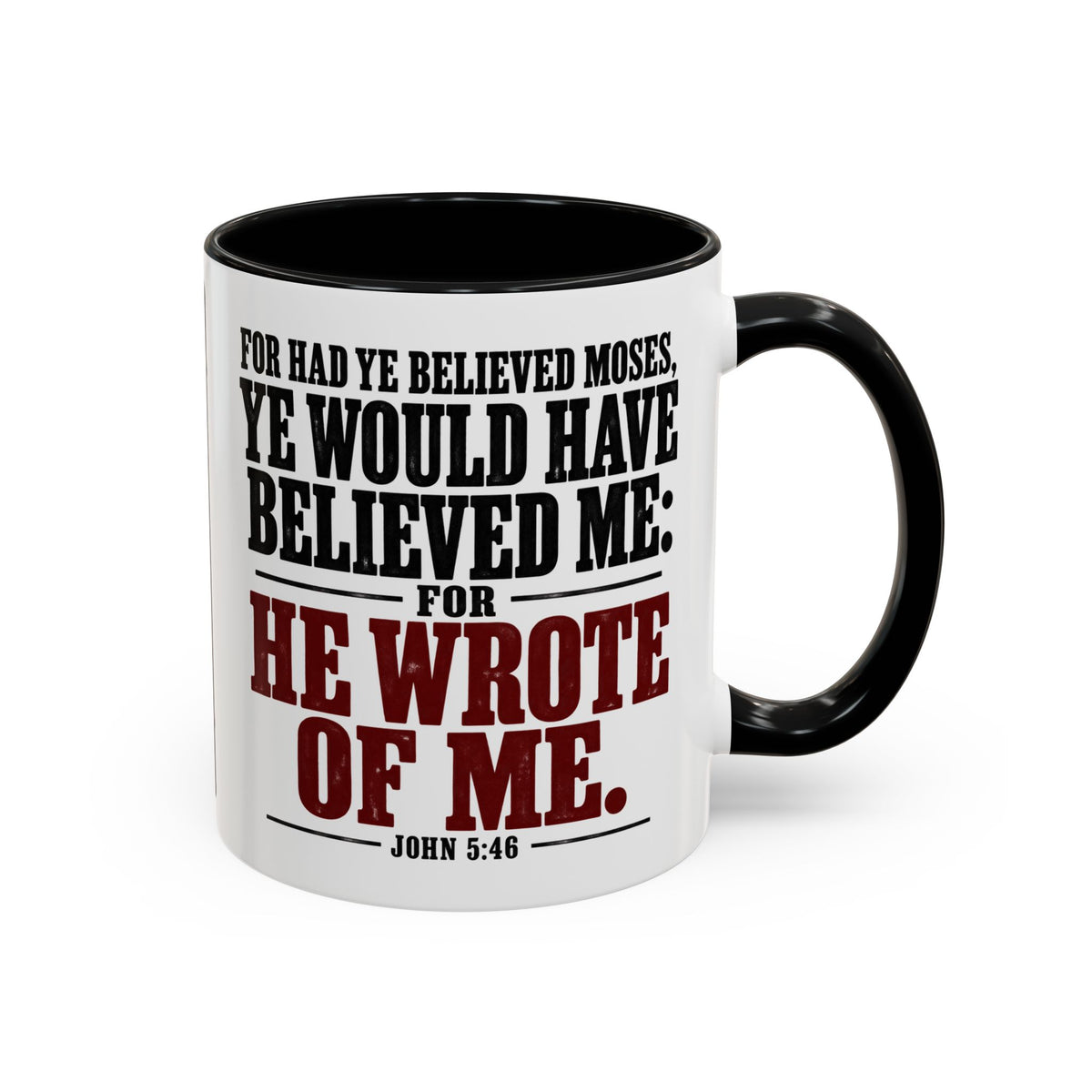 He Wrote of Me – John 5:46 Accent Coffee Mug