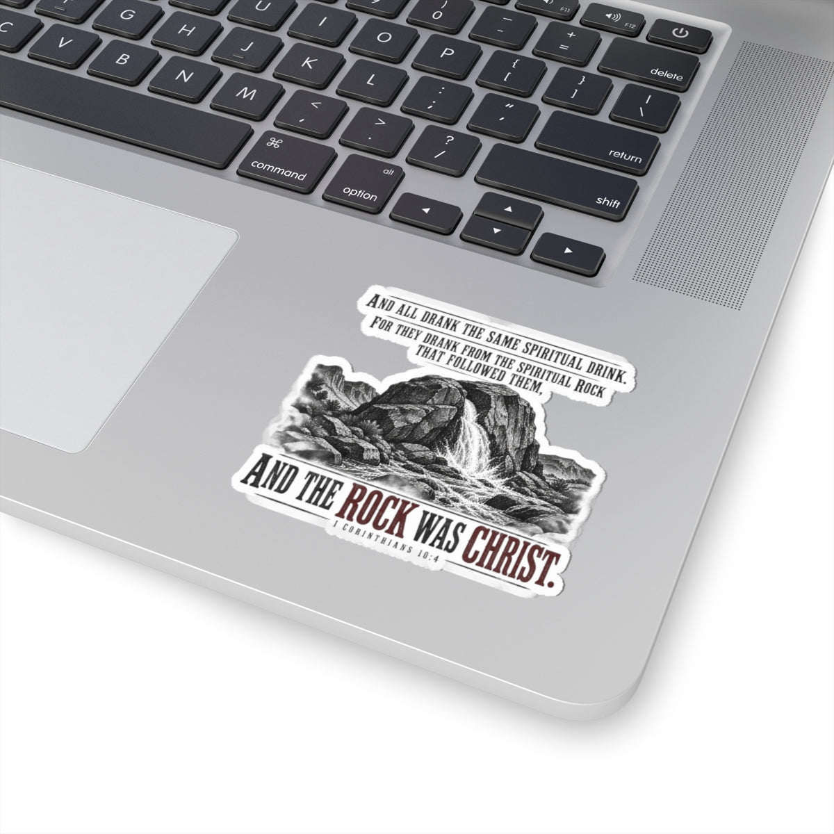 The Rock Was Christ – 1 Corinthians 10:4 Vinyl Sticker