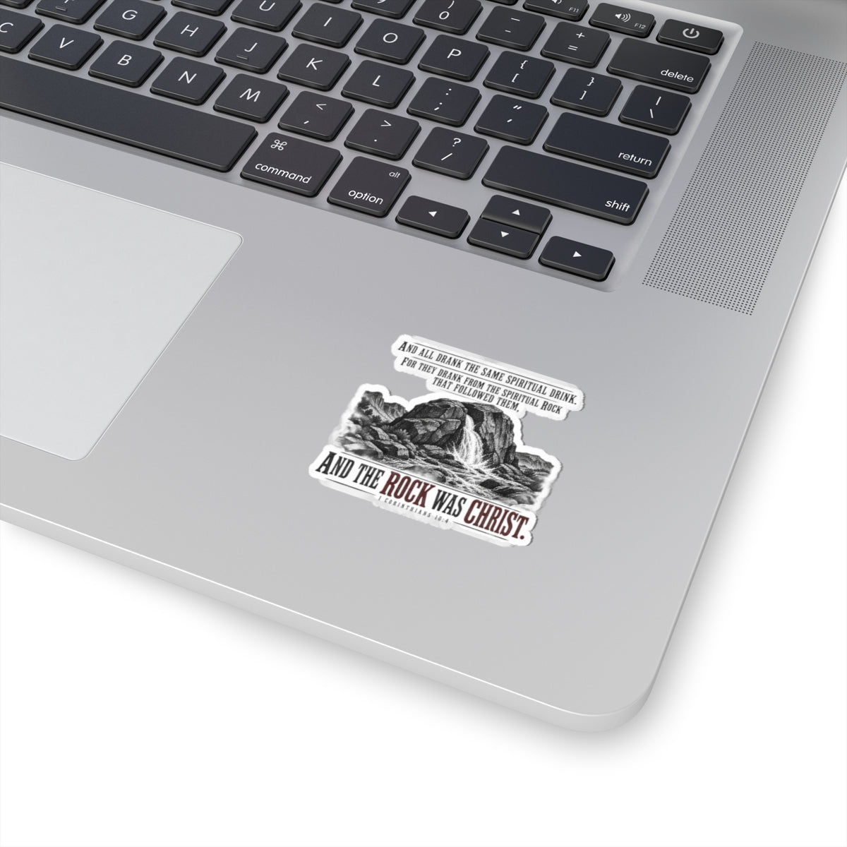 The Rock Was Christ – 1 Corinthians 10:4 Vinyl Sticker