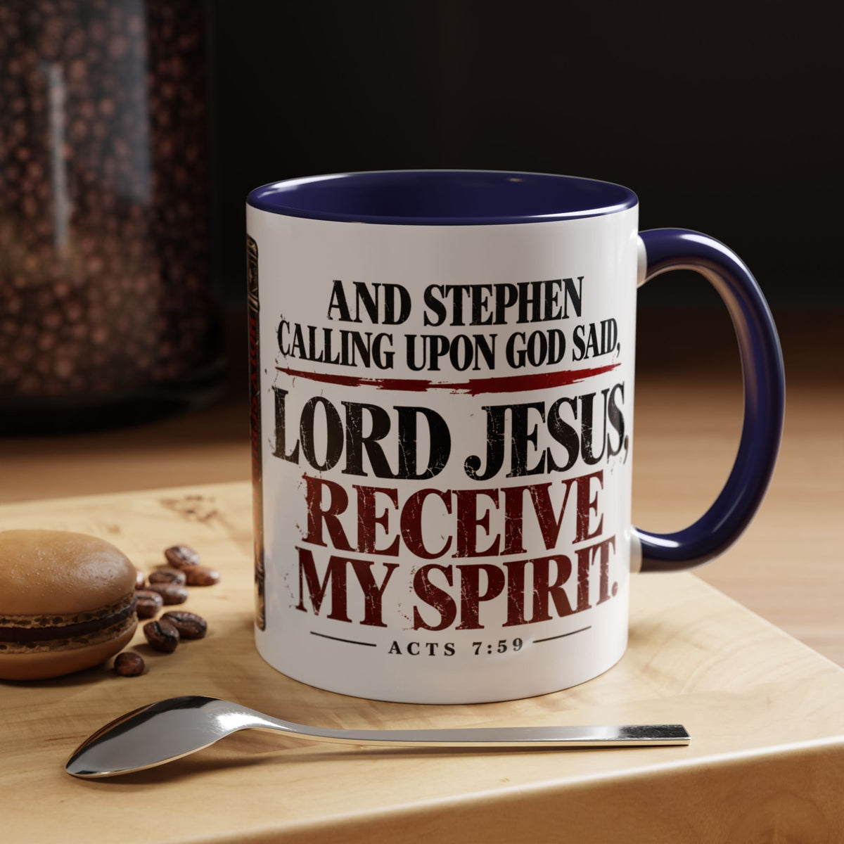 Lord Jesus, Receive My Spirit – Acts 7:59 Accent Coffee Mug
