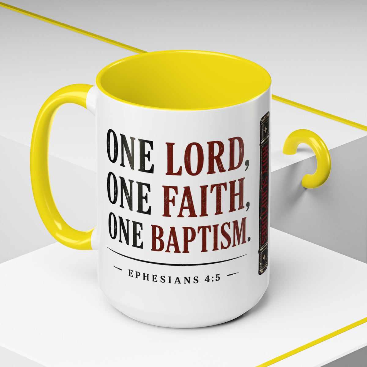 One Lord, One Faith, One Baptism – Ephesians 4:5 Accent Coffee Mug