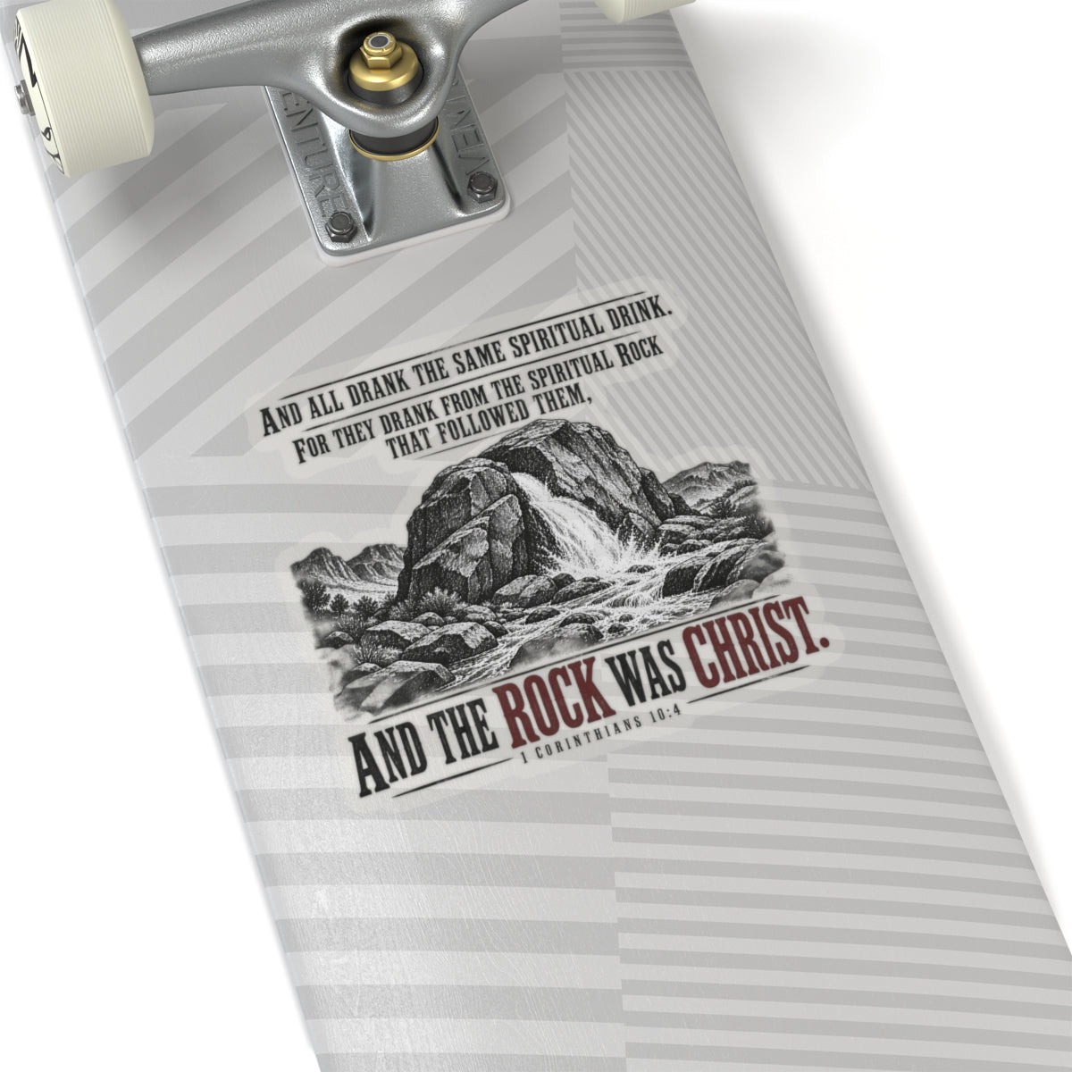 The Rock Was Christ – 1 Corinthians 10:4 Vinyl Sticker