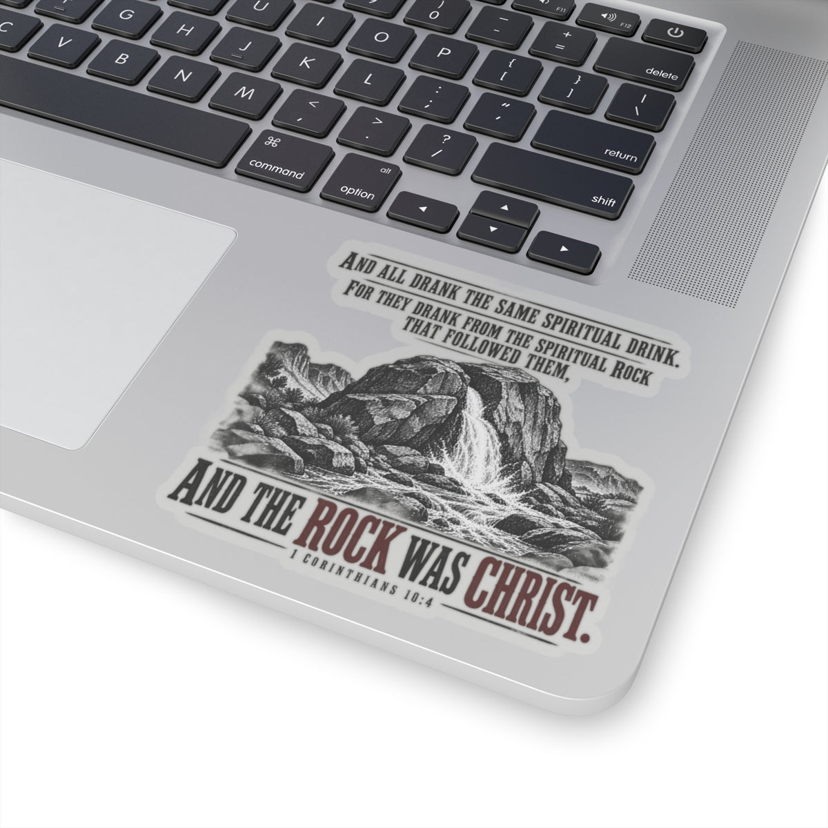 The Rock Was Christ – 1 Corinthians 10:4 Vinyl Sticker