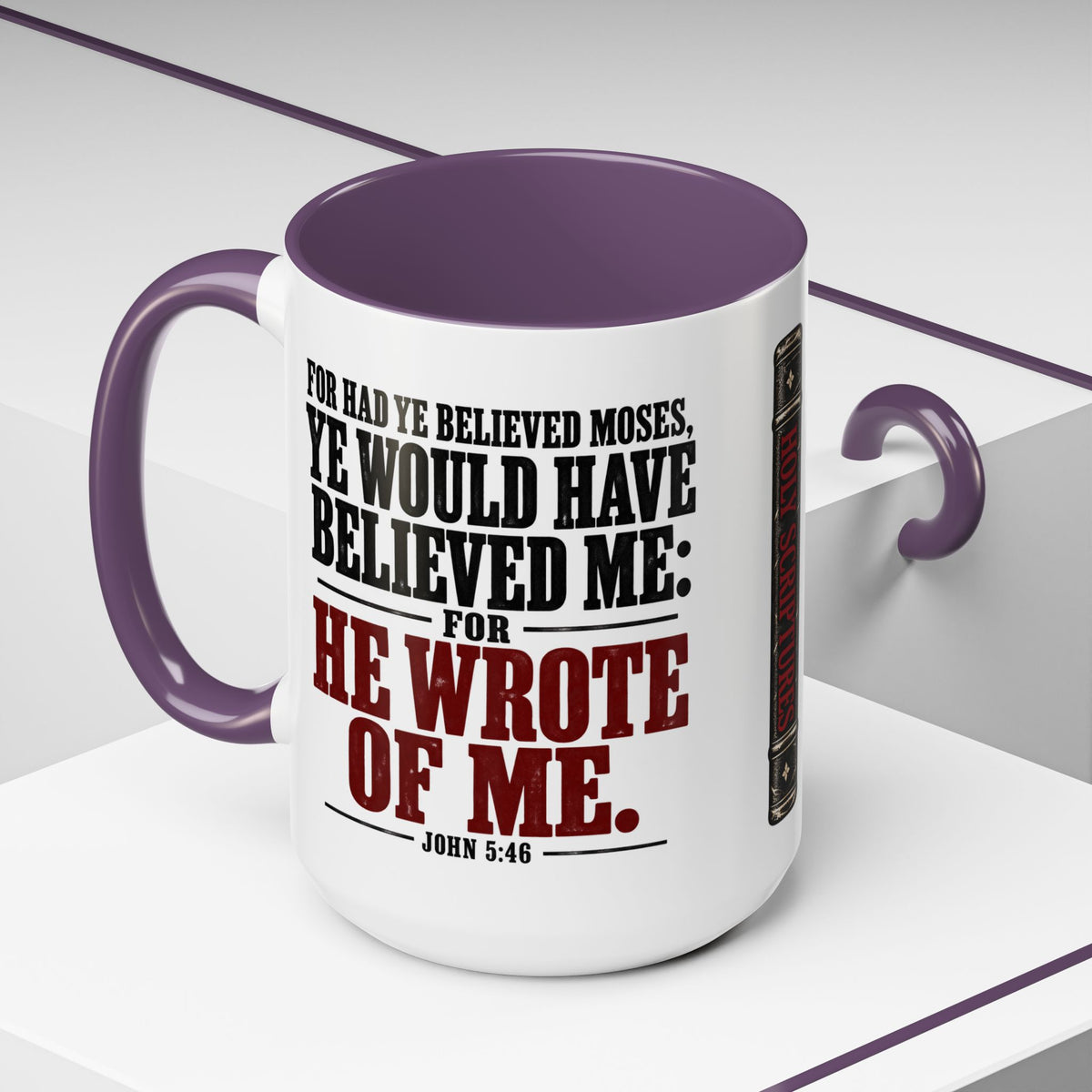 He Wrote of Me – John 5:46 Accent Coffee Mug