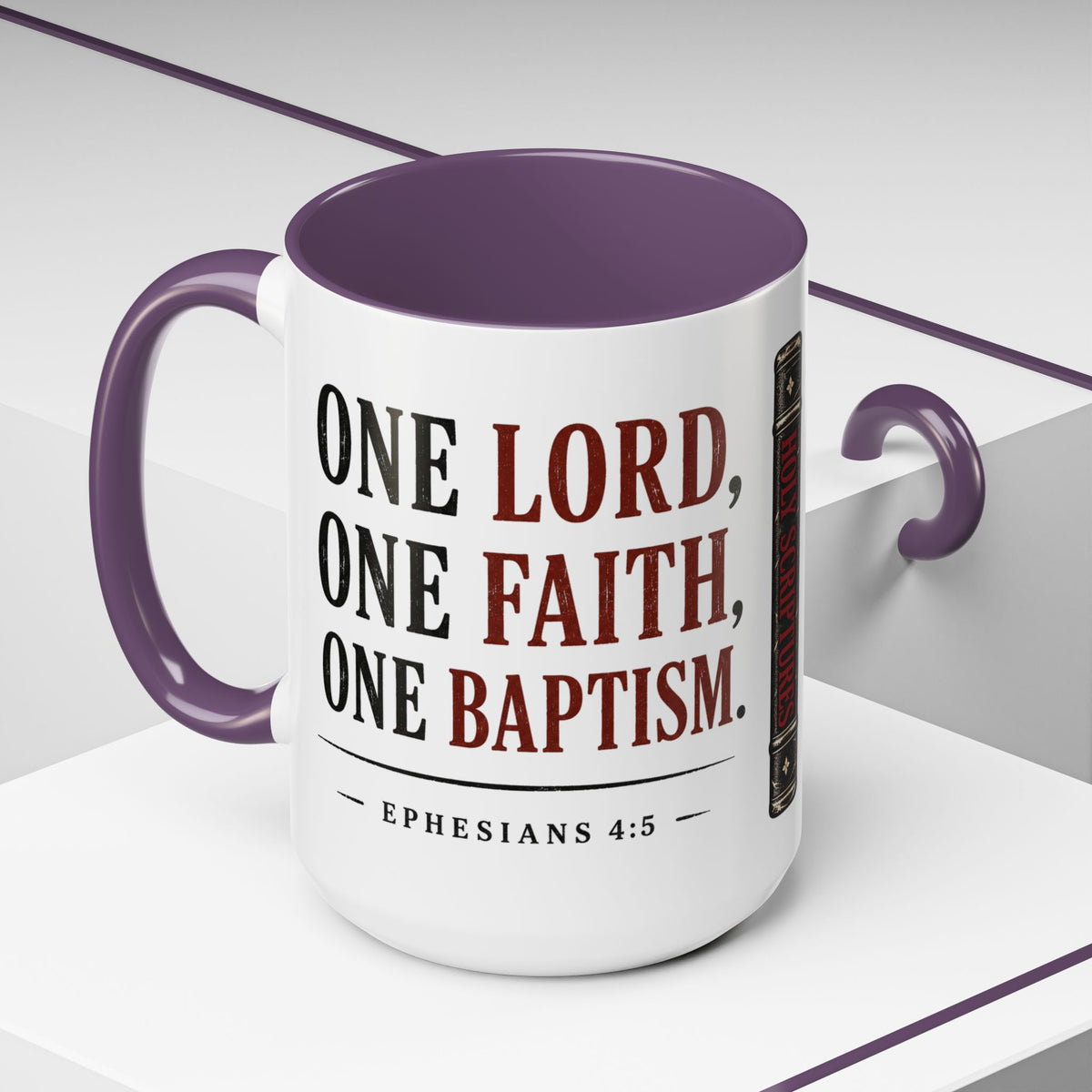 One Lord, One Faith, One Baptism – Ephesians 4:5 Accent Coffee Mug