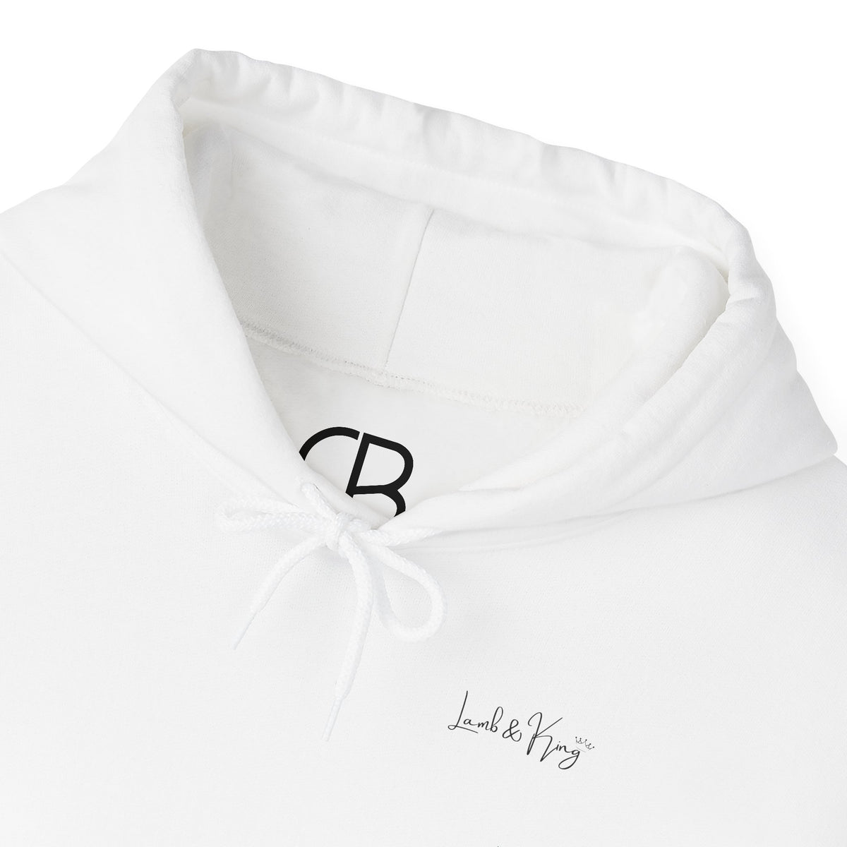 White Child of the Most High pullover hoodie featuring a small Child of the Most High script logo embroidered on the left chest.