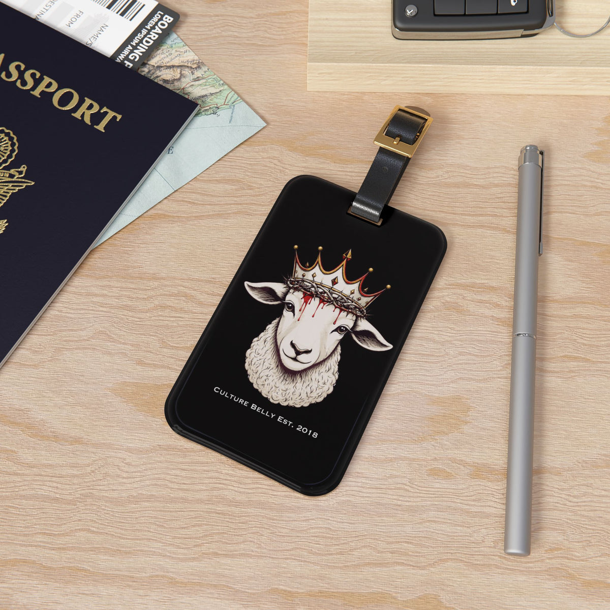 Lamb & King Christian Luggage Tag – alternate product view – Culture Belly