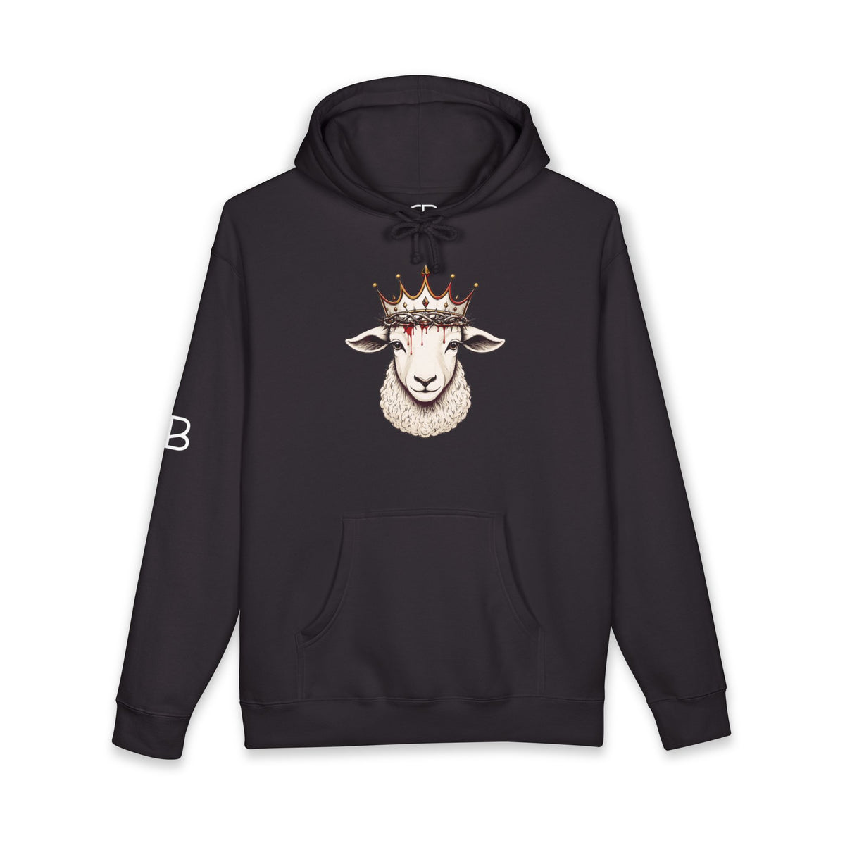 Lamb & King Script Christian Pullover Hoodie – alternate product view – Culture Belly