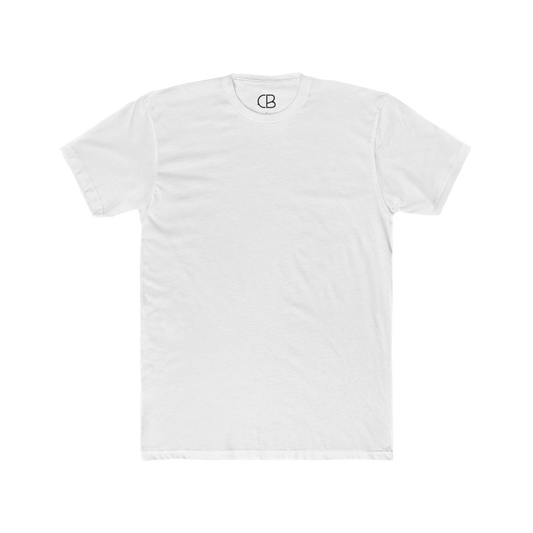 White unisex cotton crew tee with a classic crewneck, short sleeves, and a clean minimalist design, shown from the front.